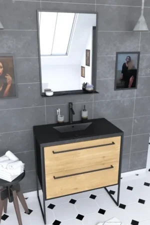 Acheter Direct Ensemble caisson à tiroirs vasque et miroir simple