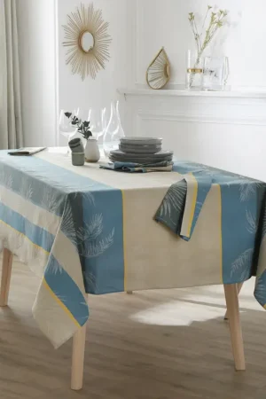 Produit De Marque Nappe rectangulaire tropicale à jacquard enduit