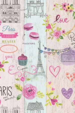 Papier peint LUTECE imprimé Paris girly Nouvelle Collection