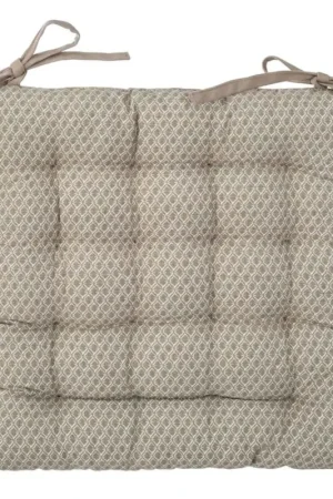 Galette de chaise imprimée et matelassée à nouettes Vente Directe