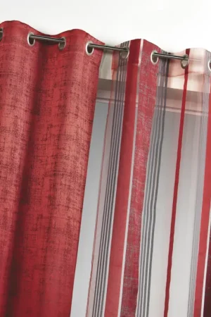 Voilage organza à rayures jacquard Expédié Aujourd'hui
