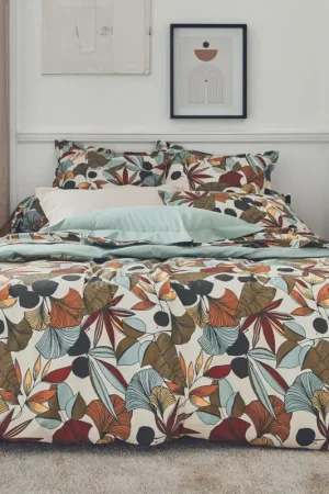 Parure de couette en percale de coton esprit nature Soldes