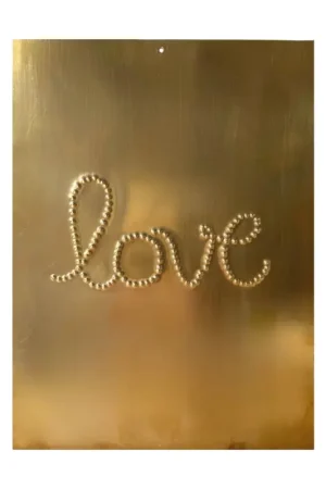 Déco murale laiton martelé LOVE Commande En Gros