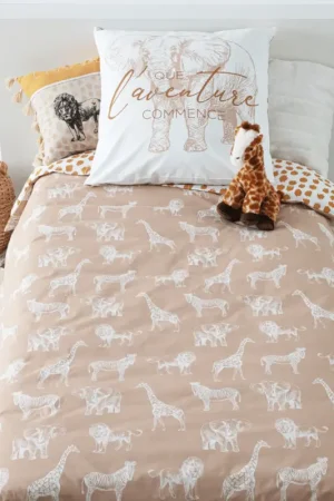 Parure de lit enfant imprimée "savane" Prix Choc
