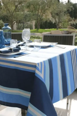 Nappe plastifiée à rayures extérieure Pas Cher
