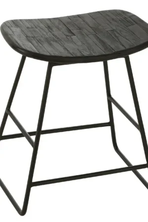 Seulement Aujourd'hui Tabouret rectangulaire en bois teck recyclé