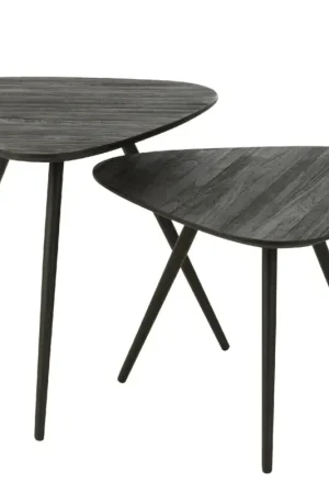Lot de 2 tables triangulaires en teck recyclé Prix Cassé