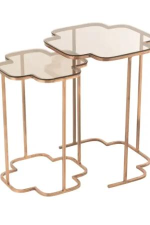 Lot de 2 tables gigognes en métal Meilleur Prix