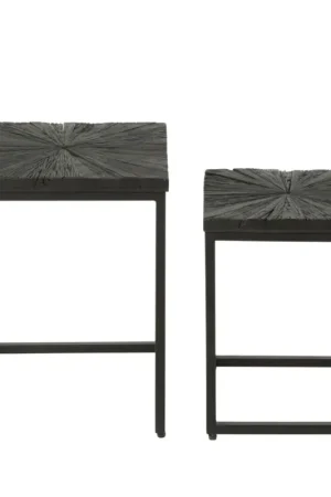 Meilleure Vente Lot de 2 tables gigognes shanil en bois et métal