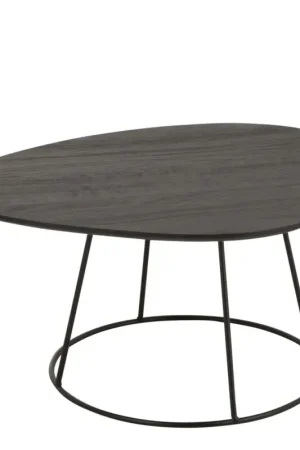 Haute Qualité Table basse large ovale en bois et métal