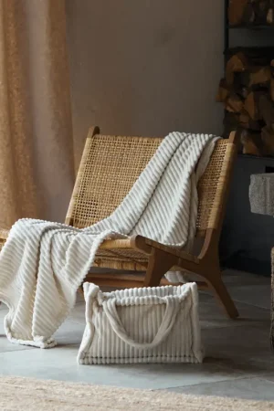 Ensemble plaid et sac doux côtelé Meilleur Prix