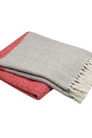 Commande En Gros Plaid avec franges effet laine grattée bicolore