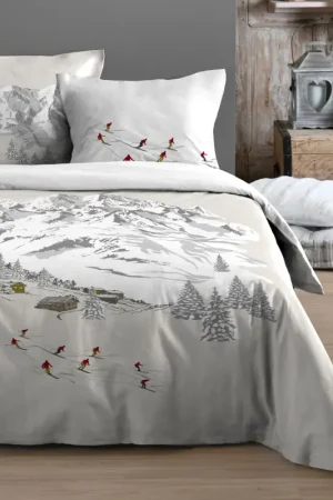 Nouveauté Parure de lit 3 pièces ambiance montagne en coton