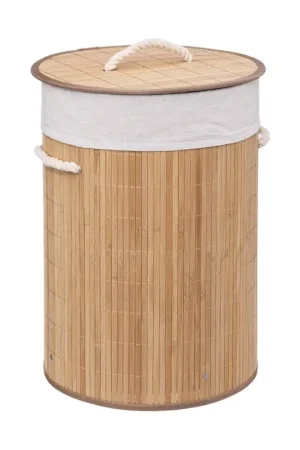 Acheter En Ligne Panier à linge rond en bambou 48L