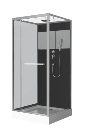 Authentique Cabine de douche carrée avec miroir et porte pivotante
