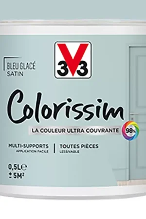 Prix Promo Peinture Multi-supports V33 Colorissim Satin Bleu glacé