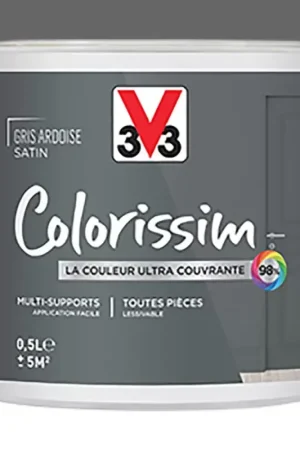 Meilleur Prix Peinture Multi-supports V33 Colorissim Satin Gris Ardoise