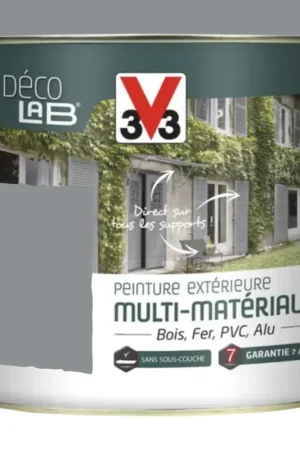 Peinture Extérieure Multi-Matériaux V33 Déco LAB Gris galet Satin Meilleur Choix