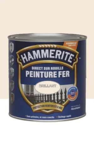 Réduction Peinture Fer Hammerite Direct sur Rouille Brillant Blanc Cassé
