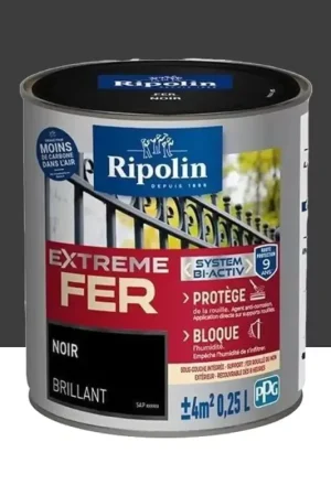 Achetez Aujourd'hui Peinture Fer RIPOLIN Extreme Fer Bi-Activ Noir brillant