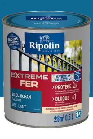 Must-Have Peinture Fer RIPOLIN Extreme Fer Bi-Activ Bleu océan