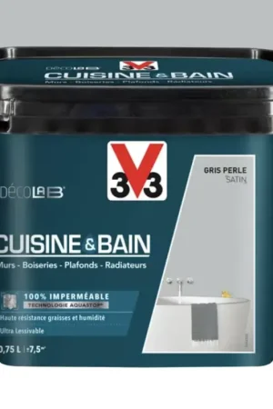 Peinture 100% imperméable Cuisine & bain V33 DécoLAB Gris perle Bon Plan