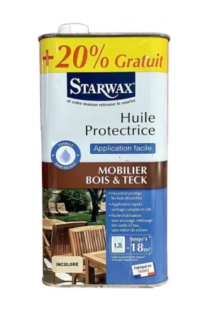 Huile protectrice mobilier & teck (aqua) STARWAX Incolore Seulement Aujourd'hui