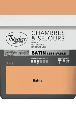 Bon Marché Peinture Chambres & Séjours Théodore Satin lessivable Bahia
