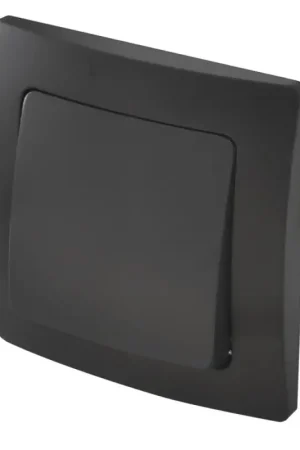 Interrupteur encastrable unipolaire noir mat PROFILE Haute Qualité