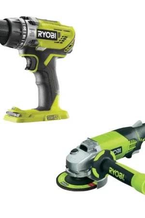 Bon Plan Pack perceuse visseuse et meuleuse d'angle sur batterie One+ 18 V RYOBI
