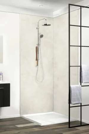 Panneau de douche en PVC Ciment clair 260 x 90 cm DUMAWALL XL Nouvelle Collection