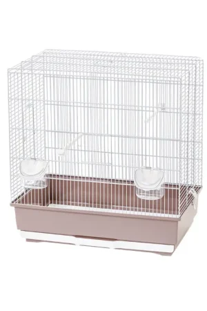 Cage Katia pour oiseau blanche et vieux rose 40 x 27 x 48 cm MPS Meilleur Choix