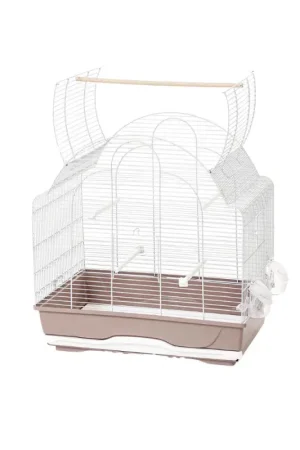 Cage Daisy pour oiseau blanche et vieux rose 57 x 37 x 71 cm MPS Commander Vite