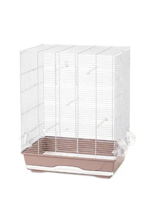 Expédition Rapide Cage Ambra pour oiseau blanche et vieux rose 56,5 x 36,5 x 74 cm MPS