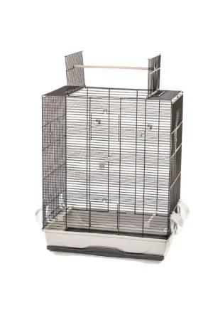 Cage Ambra pour oiseau grise et noire 56,5 x 36,5 x 89 cm MPS Expédition Rapide