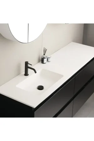 Plan de toilette Qube blanc mat 121 cm THYS Satisfait Ou Remboursé