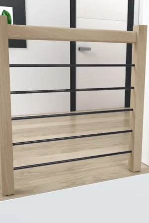 Expédié Aujourd'hui Kit garde-corps en chêne et en aluminium pour escalier Milan et Liverpool 100 cm SOGEM