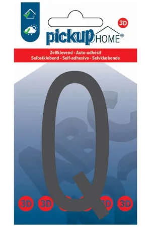 Nouveauté Lettre Q adhésive Stockholm grise 9 cm PICKUP
