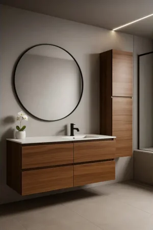 Dernière Chance Meuble sous plan Pure noyer 120 cm THYS