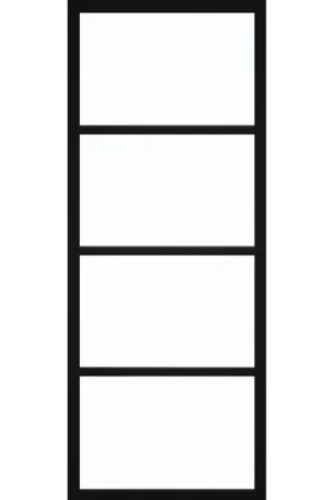 Acheter Direct Porte vitrée Steel Look noir mat verre clair 83 x 201,5 cm THYS