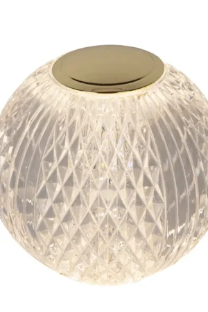 Lampe de table LED rechargeable Cintra transparente Ø 9 cm 1,5 W LUCIDE Commande En Gros