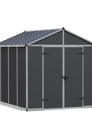 Abri de jardin en résine Rubicon gris 2,37 x 3,03 x 2,35 m CANOPIA Produit De Marque