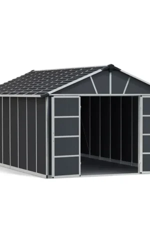 Abri de jardin en résine Yukon gris 3,32 x 5,19 x 2,52 m CANOPIA Prix Cassé