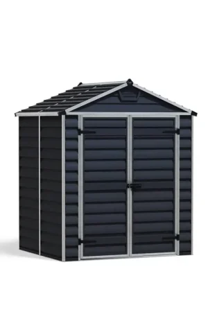 Abri de jardin en résine Skylight gris foncé 1,85 x 1,54 x 2,17 m CANOPIA Achat Immédiat