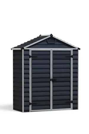 Abri de jardin en résine Skylight gris foncé 1,85 x 0,9 x 2,17 m CANOPIA Meilleur Choix