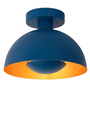 Plafonnier Siemon bleu pétrole Ø 25 cm E27 40 W LUCIDE Acheter Direct