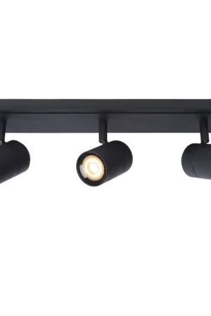 Acheter En Ligne Spot LED Lennert noir IP44 GU10 380 lm 3 x 5 W LUCIDE