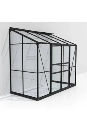 Serre adossée en verre Styx noire 3,3 m² VITAVIA Commander Vite