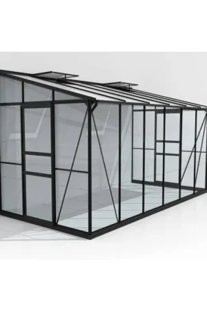 Serre adossée en verre Osiris noire 7,8 m² VITAVIA Promotion