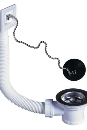 Bonde avec bouchon pour évier avec trop-plein Ø 50 mm WIRQUIN Expédition Rapide